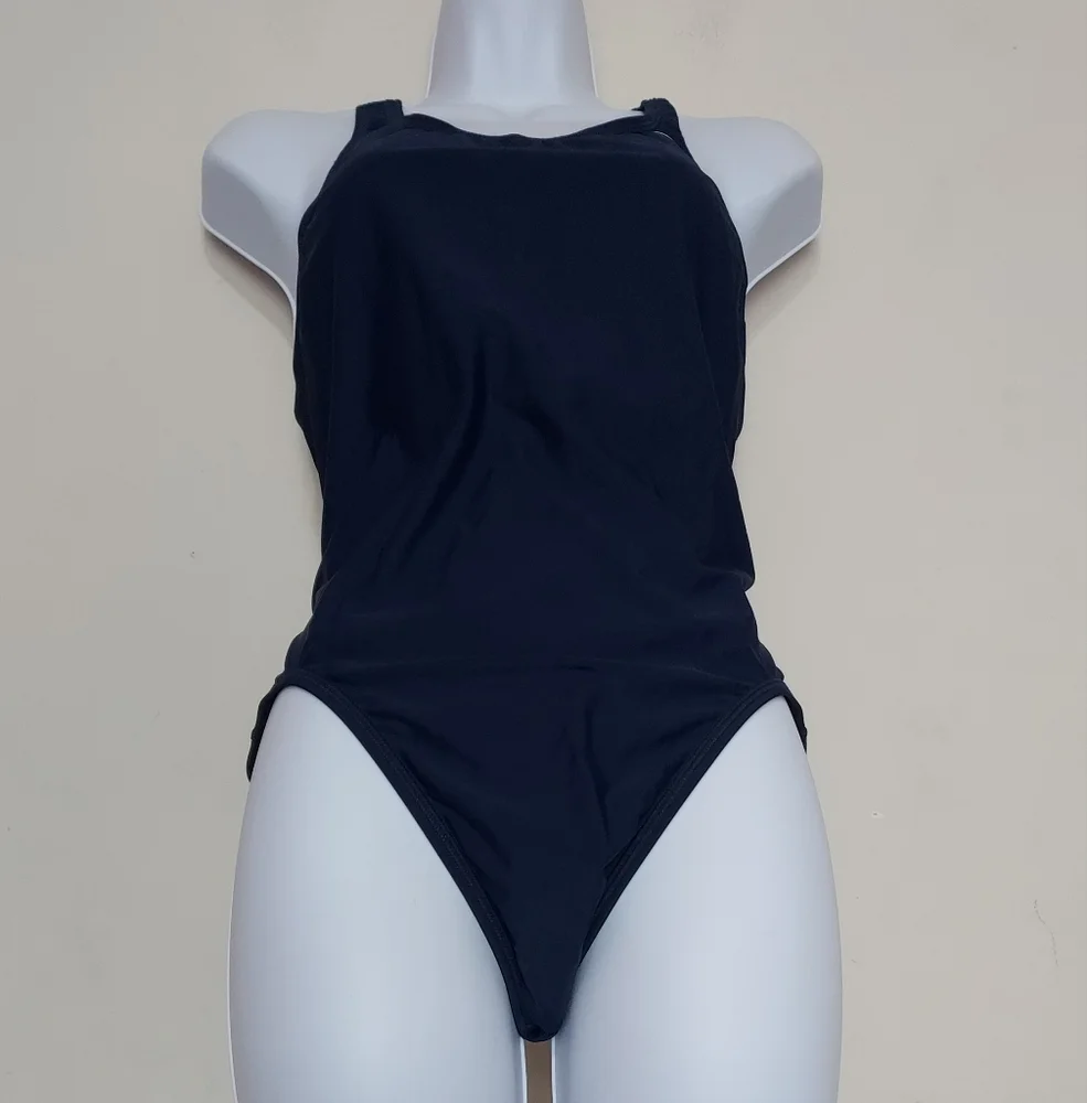 Nike Navy Blue One-Piece Swimwear Athletic Sz-12_4